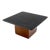 Cube Shape Oiled Walnut Pedestal Base Square Slate Too Coffee Center Table For Sale