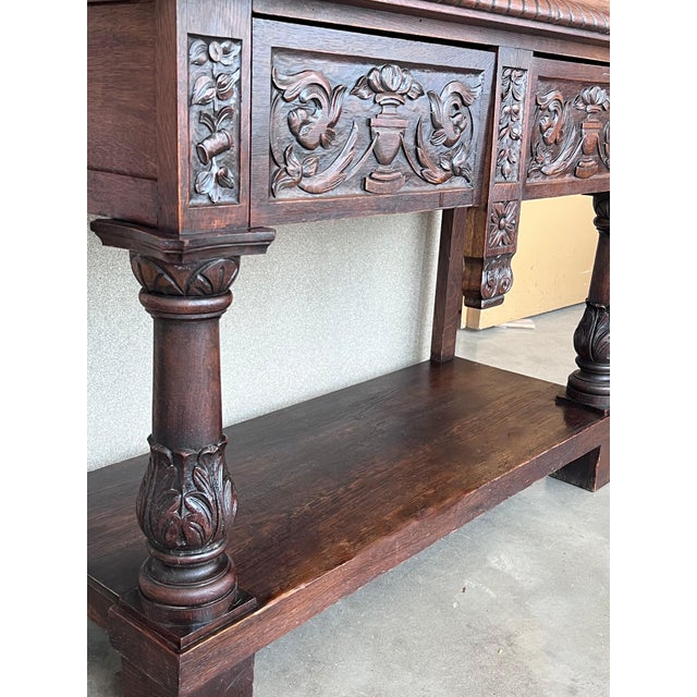 Brown 19th Century Dutch Hand Carved Renaissance Raised Cabinet For Sale - Image 8 of 18
