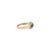 Metal 14k Yellow Gold Modern Classic Emerald Diamond Three Stone Ring Size 4 For Sale - Image 7 of 16