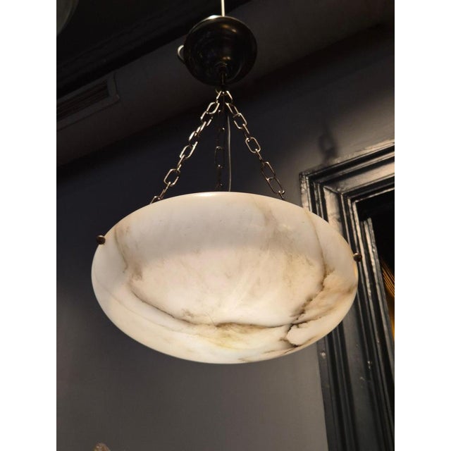 Black Large Swedish Grace Alabaster Pendant, 1920s For Sale - Image 8 of 11