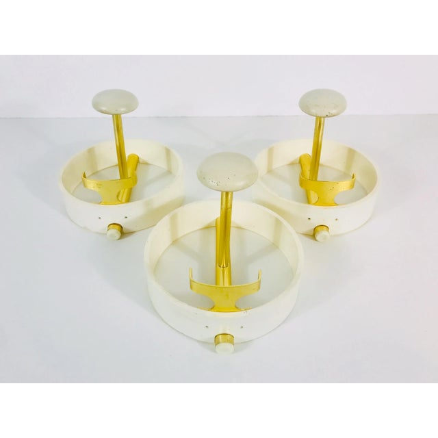 Brass and Metal Coat Racks, 1960s, Set of 3 For Sale - Image 4 of 9