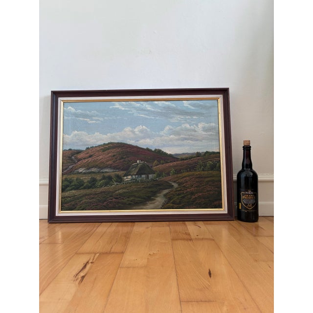 Antique Original Landscape Oil Painting, Signed Countryside Art For Sale - Image 13 of 15