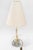Large Art Deco Glass and Brass Table Lamp with Fabric Shade, Vienna, 1920s For Sale - Image 3 of 15