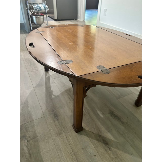 Mid-Century Modern 1958 Mid -Century Modern Drexel Walnut Oval Coffee Table For Sale - Image 3 of 10