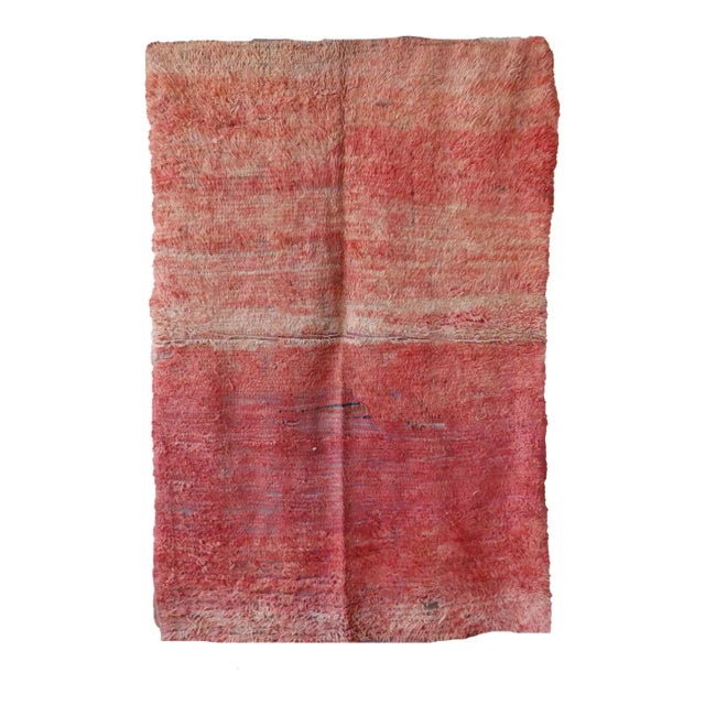Pink Moroccan Rug - 4'8" X 6'10" Ft For Sale