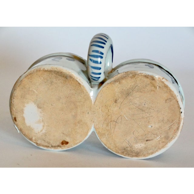 Antique Delft Faience Chinoiserie Presentier Double Dish Hand Painted For Sale - Image 9 of 9