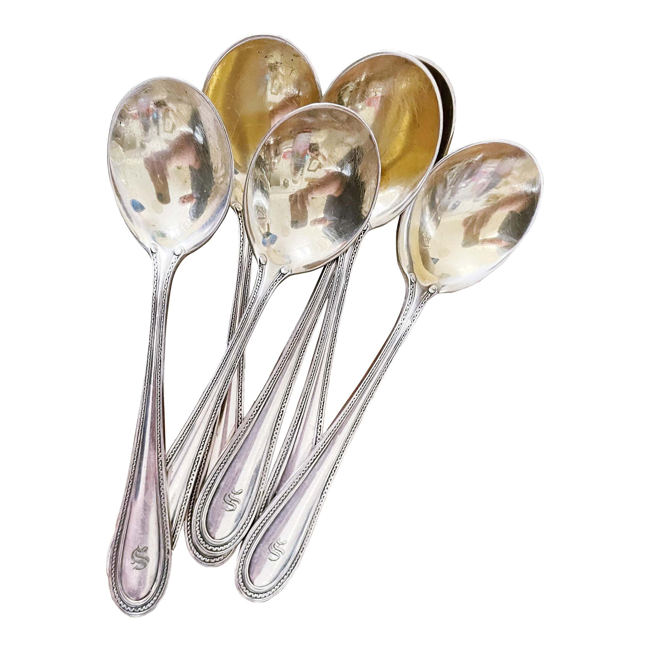 Set of 6 Antique Silver Plated Tiffany & Co Soup Spoons | Chairish