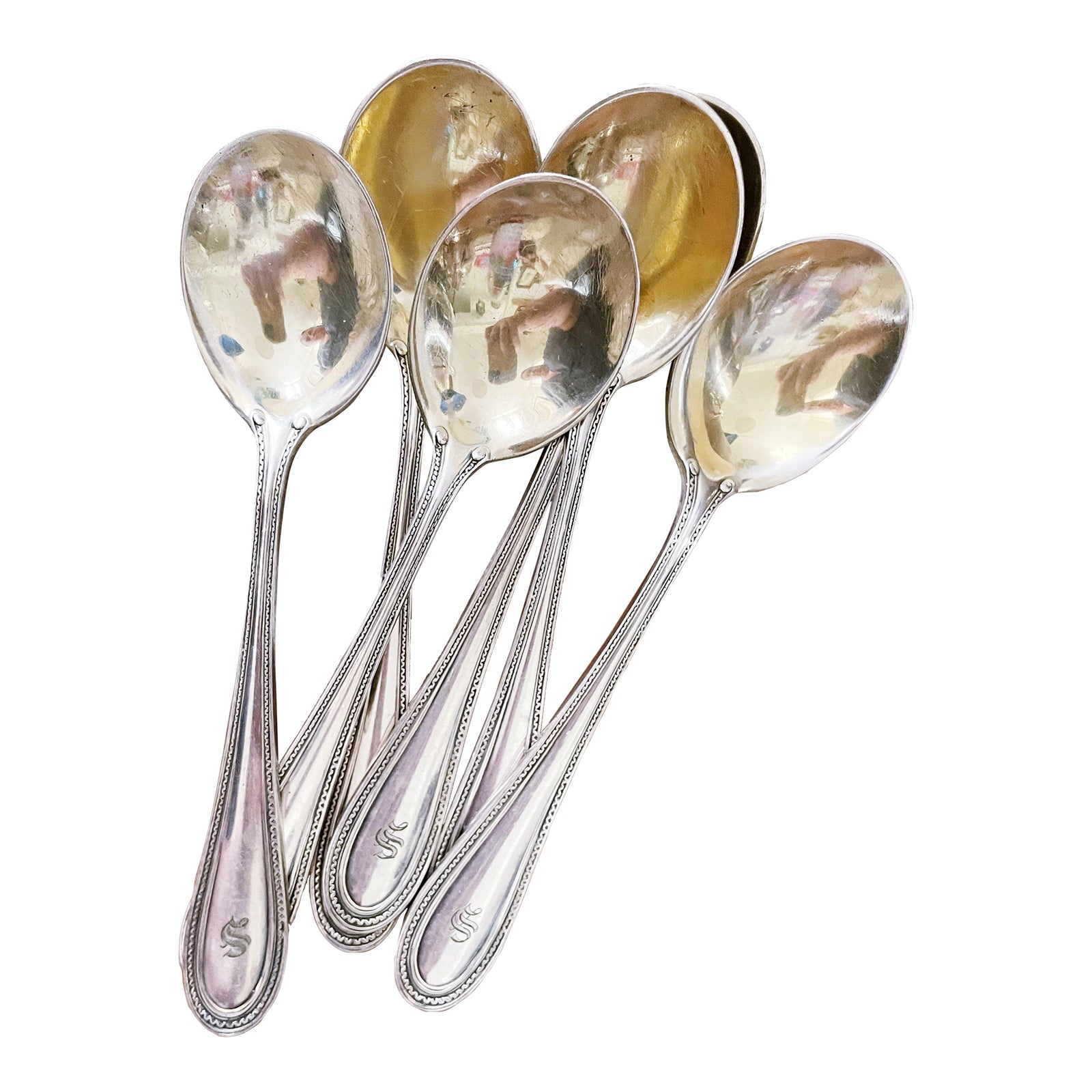 Set of 6 Antique Silver Plated Tiffany & Co Soup Spoons | Chairish