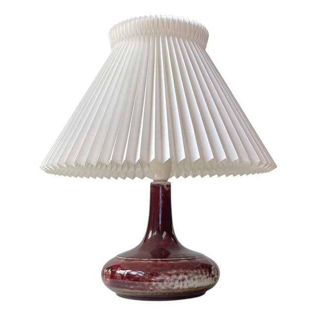 Mid-Century Oxblood Red Stoneware Table Lamp from Desiree & Le Klint, 1960s For Sale