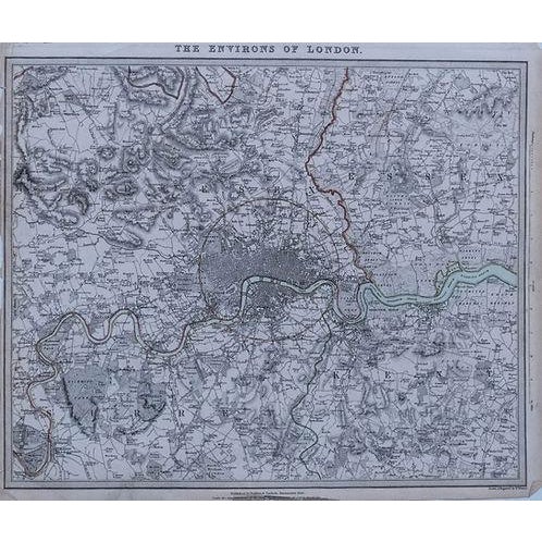 A highly detailed map of Greater London from Hampton Court to Hehault Forest. Title:The Environs of London; Created for...