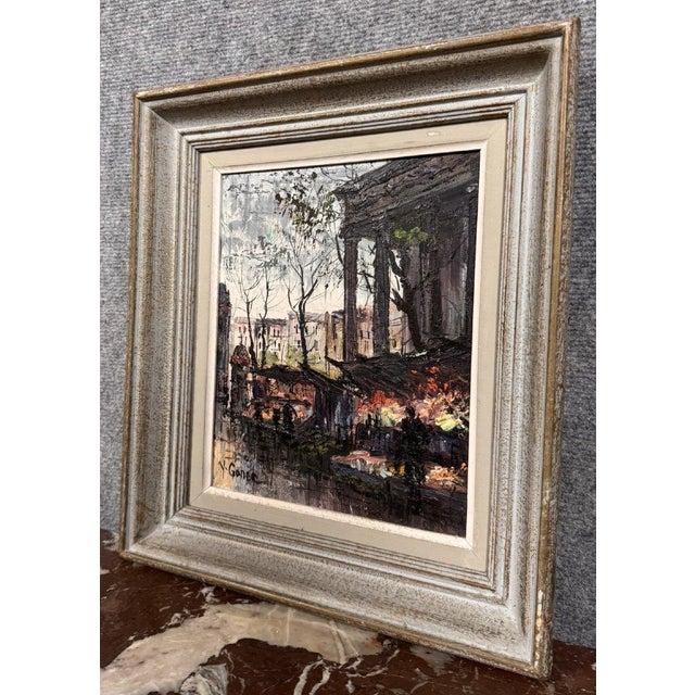 Yves Gonec, Lively View of Paris, 1950s, Oil Painting on Canvas For Sale - Image 4 of 6