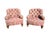 English Late 20th C Baker Furniture Tufted Club Armchairs, George Smith Style Paisley Upholstery, Brass Casters – Pair For Sale - Image 3 of 18