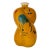 Late 20th Century Joan Miró Style Sculptural Yellow Hand Painted Art Glass Vase For Sale