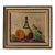 1970s Frances Heller “Fruit and Wine” Still Life Oil on Canvas Board Painting, Wood Framed For Sale