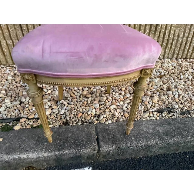 Early 20th Century Antique Louis XVI Style Carved Accent Boudoir Side Chair For Sale - Image 5 of 16