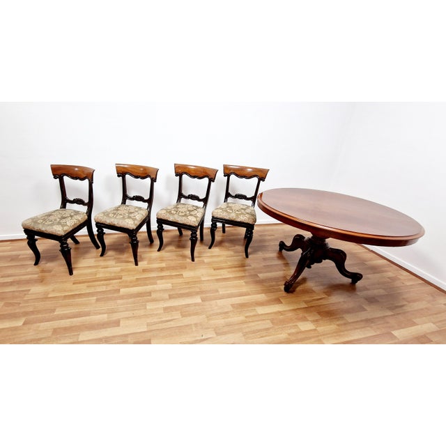 Sail Table with Chairs in Mahogany, Early 19th Century, Set of 5 For Sale - Image 5 of 18
