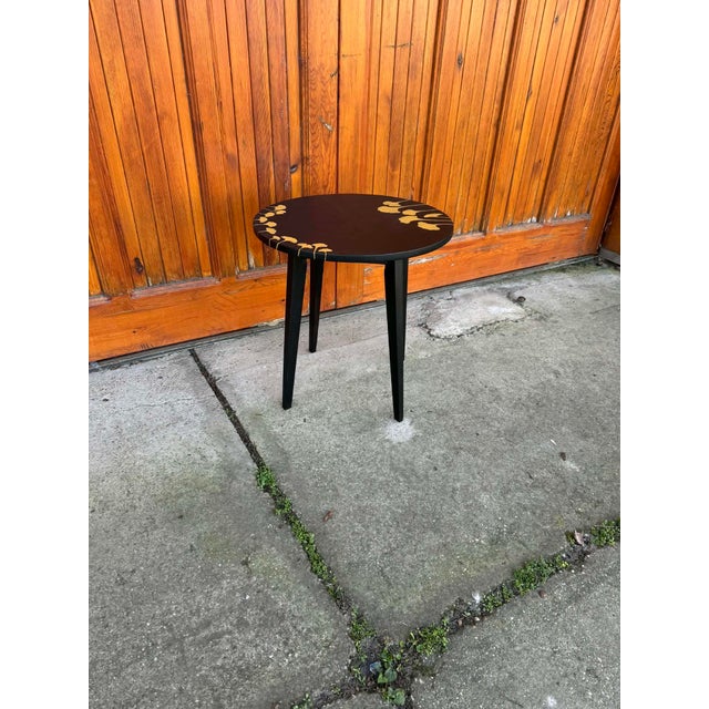 Black Hand-Painted Side Table, 1960s For Sale - Image 9 of 11
