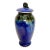 Edgecomb Potters Maine Blue and Black Drip Glaze Lidded Urn Form Jar For Sale