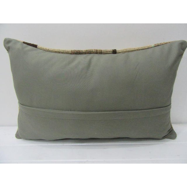 Contemporary Turkish Handmade Brown Kilim Pillow - 20ʺW × 12ʺH For Sale - Image 3 of 4