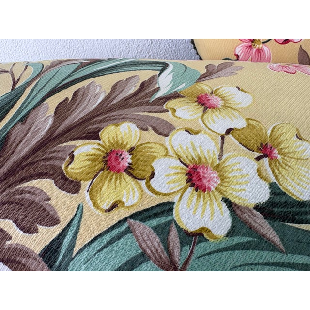 Vibrant Early 20th Century Floral Broad Cloth Pillows/Pair. For Sale - Image 4 of 10