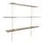 Large Vintage Wall Shelf in Smoked Glass and White Metal, String Tomado Style, from the 1960s, 1970s For Sale
