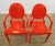 Red Late 20th Century Set of Four Philippe Starck Style Red Molded Plastic Armchairs For Sale - Image 8 of 10