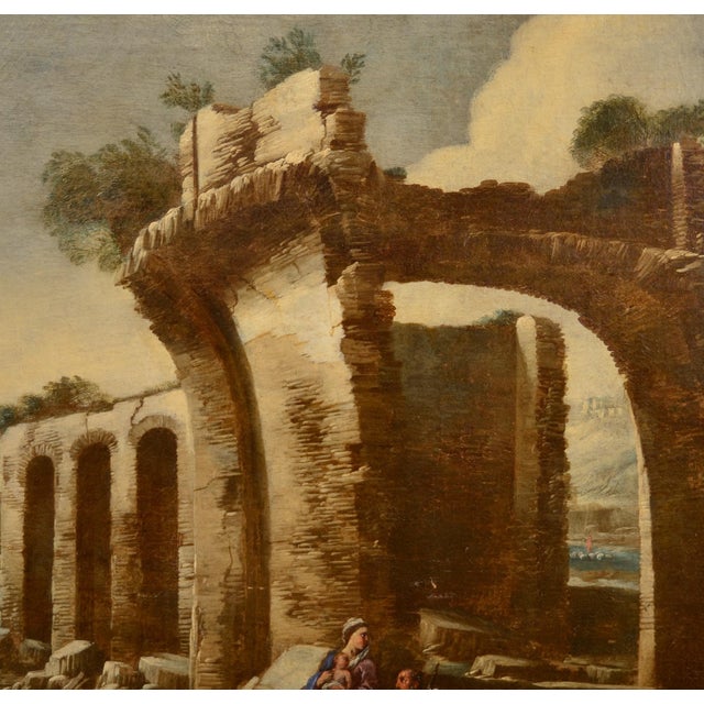 Circle of Antonio Travi / Il Sestri, Return from the Flight Into Egypt, 1650, Oil on Canvas For Sale - Image 4 of 15