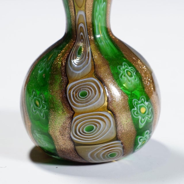Murano Antique Murrine Vase With Aventurine, Fratelli Toso Murano Ca. 1920s For Sale - Image 4 of 6