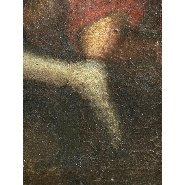 Spanish Baroque Artist, Pietà with Mater Dolorosa and Angel, 1700s, Oil on Canvas For Sale - Image 8 of 11