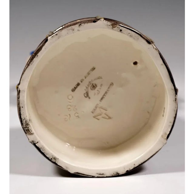 Blue Art Deco Dancer on Drum by Josef Lorenzl for Goldscheider Manufactory of Vienna, 1926s For Sale - Image 8 of 9