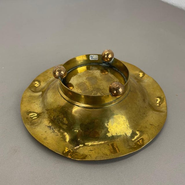Vintage Brass Handmade Shell Plate, Austria, 1950s For Sale - Image 13 of 18