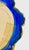 Wood Mid‑20th Century European Ornate Rococo‑Style Wood Oval Frame — Gilded Blue With Floral Botanical Silk‑Screen Print For Sale - Image 7 of 12