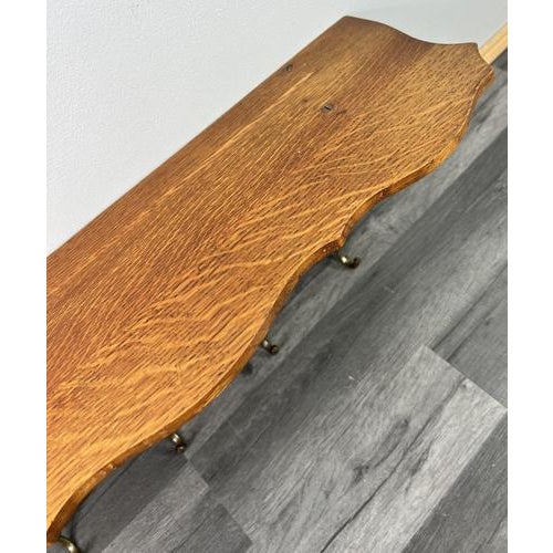 Gold French Coat Rack in Oak with Hooks For Sale - Image 8 of 10