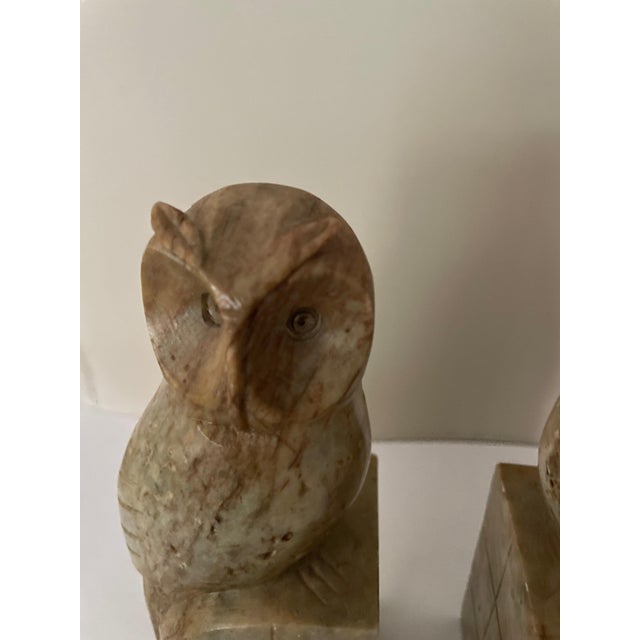 Mid-Century Modern Marble Owl Bookends, 1950s, Set of 2 For Sale - Image 3 of 8