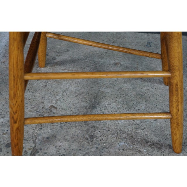 4 Antique American Oak Windsor Bow Back Chairs Saloon Pub Tavern Caboose Seats For Sale - Image 16 of 18