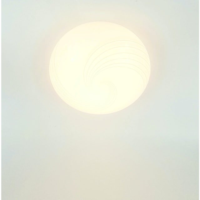 1970s 1970s Murano Glass Swirl Flush Mount or Wall Lamp From Hillebrand For Sale - Image 5 of 9