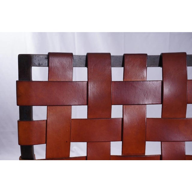 Animal Skin Attributed to Mark Albrecht Pair Of Studio Webbed Counter Stools For Sale - Image 7 of 7