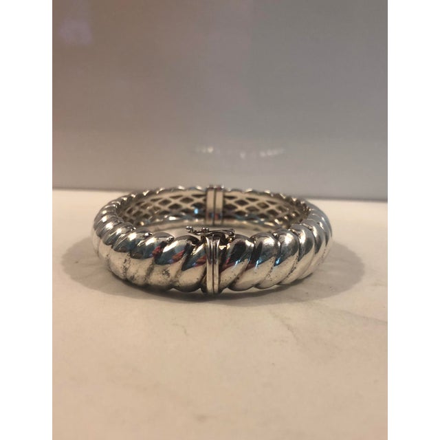 Milor Late 20th Century Italian Sterling Silver Ribbed Bangle Bracelet For Sale - Image 4 of 10