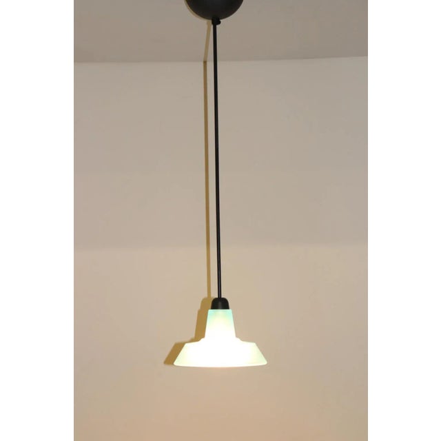 "Minimiss" Pendant Murano Aqua Glass Satin Finish, Hardware in Anthricite Laquered Metal. Designed By Studio Kairos For...