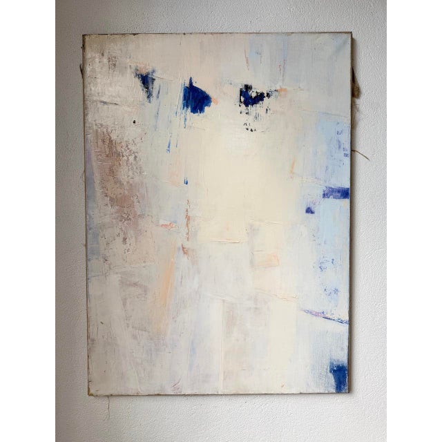 Abstract White Canvas, Oil Painting, 20th Century For Sale - Image 9 of 18