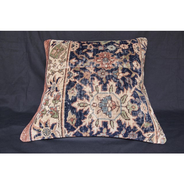 Authentic Vintage Hand Knotted Rug Pillow Cover - For Sale - Image 13 of 14