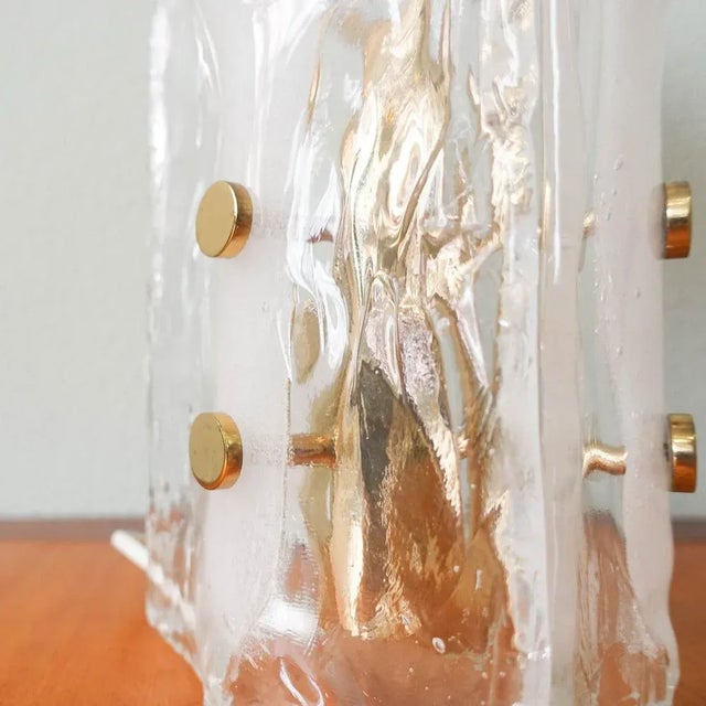 Three-Petal Icicle Flower Melting Glass Table Lamp by J. T. Kalmar for Kalmar Franken KG, 1960s For Sale - Image 15 of 18