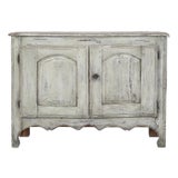 Antique French 2-Door Painted Rustic Buffet C1700's For Sale