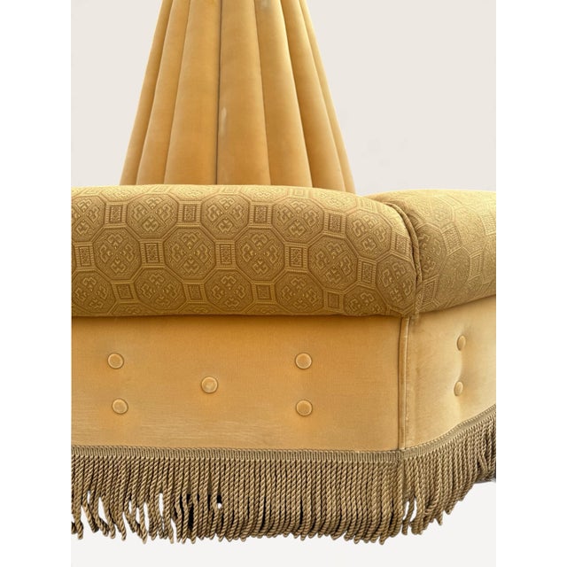 Textile Vintage Italian Art Deco Style Circular Borne Conversation Settee For Sale - Image 7 of 12