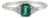 Silvorra Sterling Silver Natural Emerald Ring With Diamond Accents, Size 7.5 For Sale