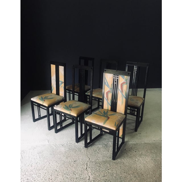 Postmodern Galaxy Dining Chairs by Umberto Asnago for Giorgetti, Italy, 1980s, Set of 6 For Sale - Image 10 of 18