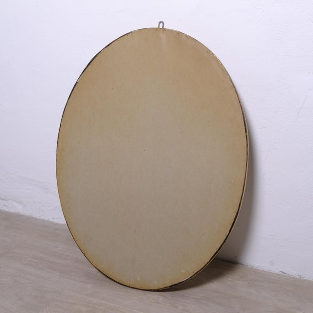 Large Oval Mirror in Gilded and Carved Wood, Late 1900s For Sale - Image 12 of 13