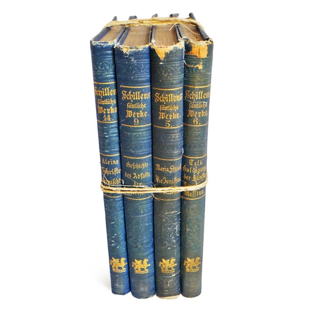 Traditional Antique Blue Book Bundle For Sale - Image 3 of 5