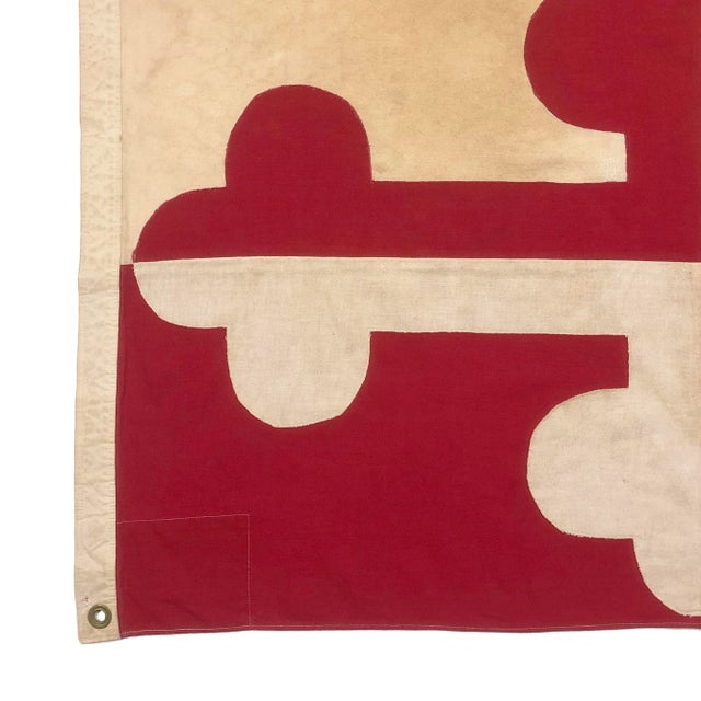 Mid 20th Century Oversize Vintage Sewn Cotton State Flag of Maryland For Sale - Image 5 of 7