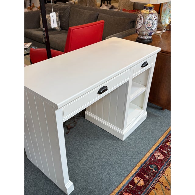 White Pottery Barn Aubrey Single Cabinet Writing Desk For Sale - Image 8 of 12
